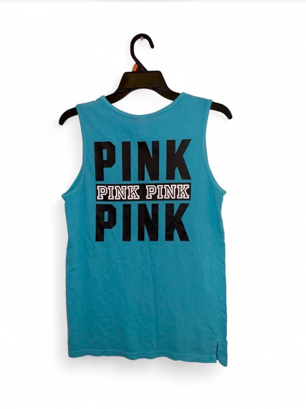 PINK Victoria's Secret Aqua Blue Logo Tank Top